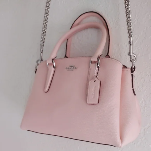Coach Mini Sage Carryall  Light Pink Satchel with Chain Strap - Picture 3 of 13